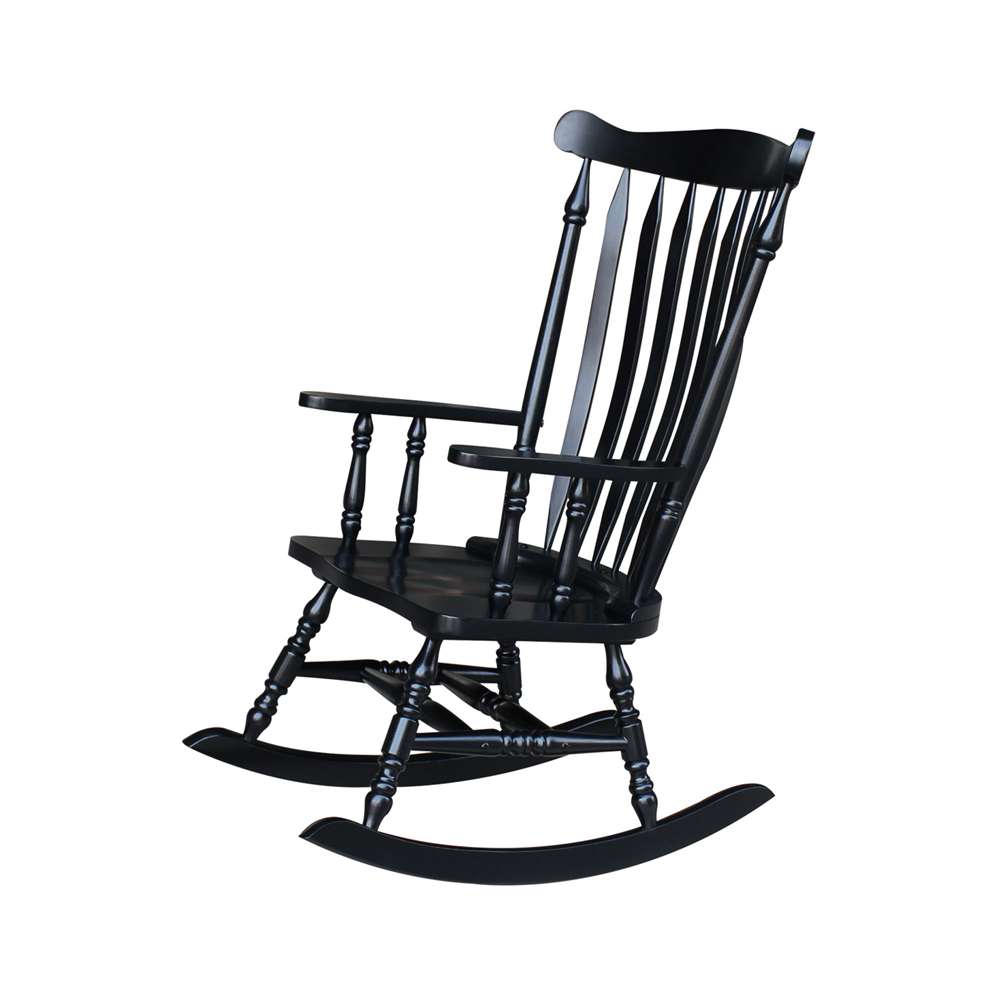 International Concepts - Solid Wood Rocker (RTA) in Antique Black Finish - R37-120 veiw 7