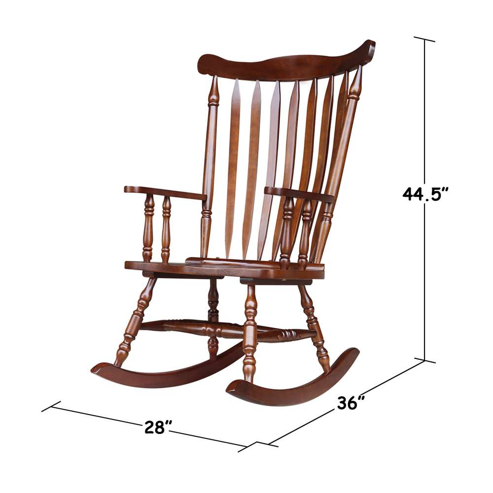 International Concepts - Solid Wood Rocker (RTA) in Espresso Finish - R581-120 veiw 3