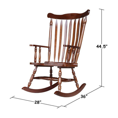 International Concepts - Solid Wood Rocker (RTA) in Espresso Finish - R581-120 veiw 3