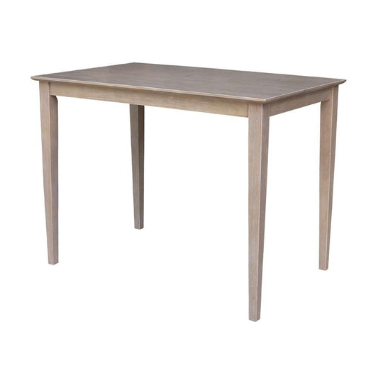 International Concepts - Solid Wood Top Table - Counter Height - Shaker Legs in Washed Gray Taupe Finish - K09-3048-36S veiw 1