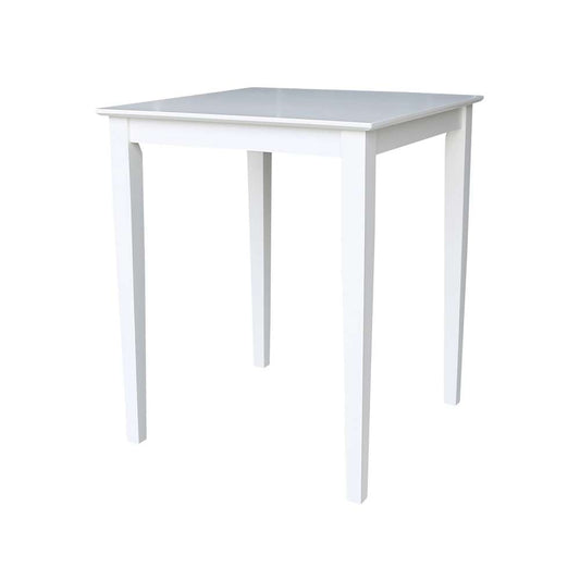 International Concepts - Solid Wood Top Table - Counter Height - Shaker Legs in White Finish - K08-3030-36S veiw 1