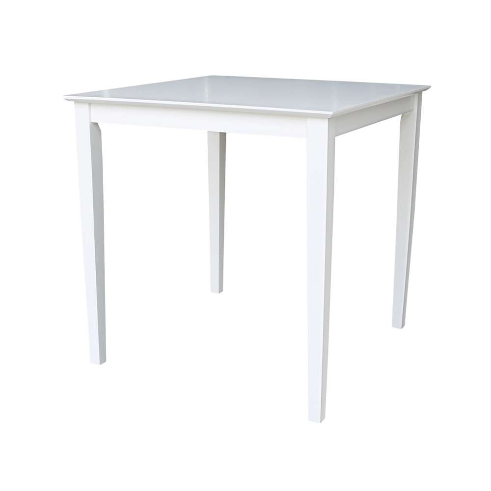 International Concepts - Solid Wood Top Table - Counter Height - Shaker Legs in White Finish - K08-3636-36S veiw 1