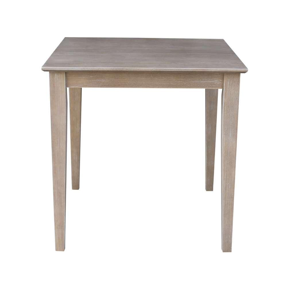 International Concepts - Solid Wood Top Table - Dining Height - Shaker Legs in Washed Gray Taupe Finish - K09-3030-30S veiw 3