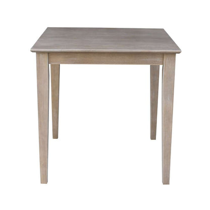 International Concepts - Solid Wood Top Table - Dining Height - Shaker Legs in Washed Gray Taupe Finish - K09-3030-30S veiw 3