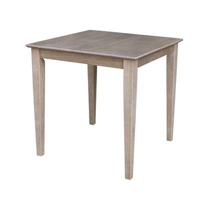 International Concepts - Solid Wood Top Table - Dining Height - Shaker Legs in Washed Gray Taupe Finish - K09-3030-30S veiw 4