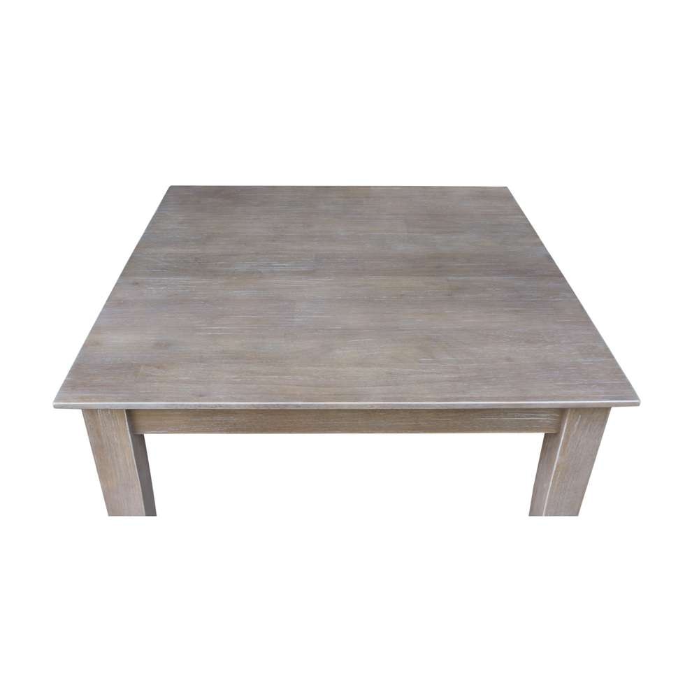 International Concepts - Solid Wood Top Table - Dining Height - Shaker Legs in Washed Gray Taupe Finish - K09-3030-30S veiw 6