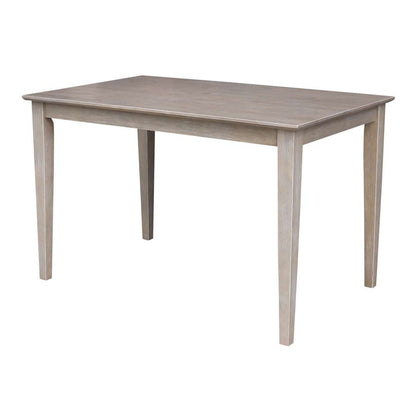 International Concepts - Solid Wood Top Table - Dining Height - Shaker Legs in Washed Gray Taupe Finish - K09-3048-30S veiw 1