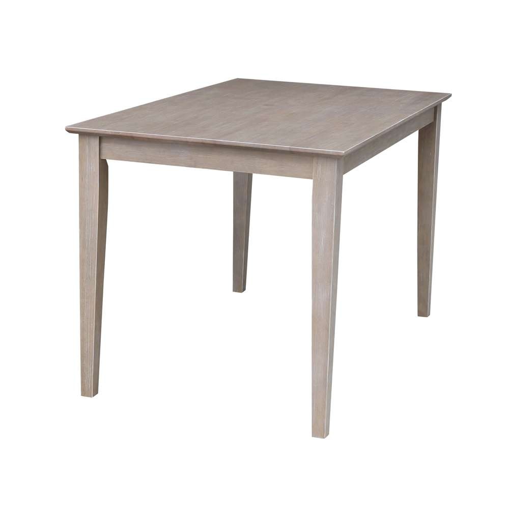 International Concepts - Solid Wood Top Table - Dining Height - Shaker Legs in Washed Gray Taupe Finish - K09-3048-30S veiw 4