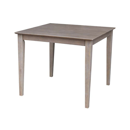 International Concepts - Solid Wood Top Table - Dining Height - Shaker Legs in Washed Gray Taupe Finish - K09-3636-30S veiw 1