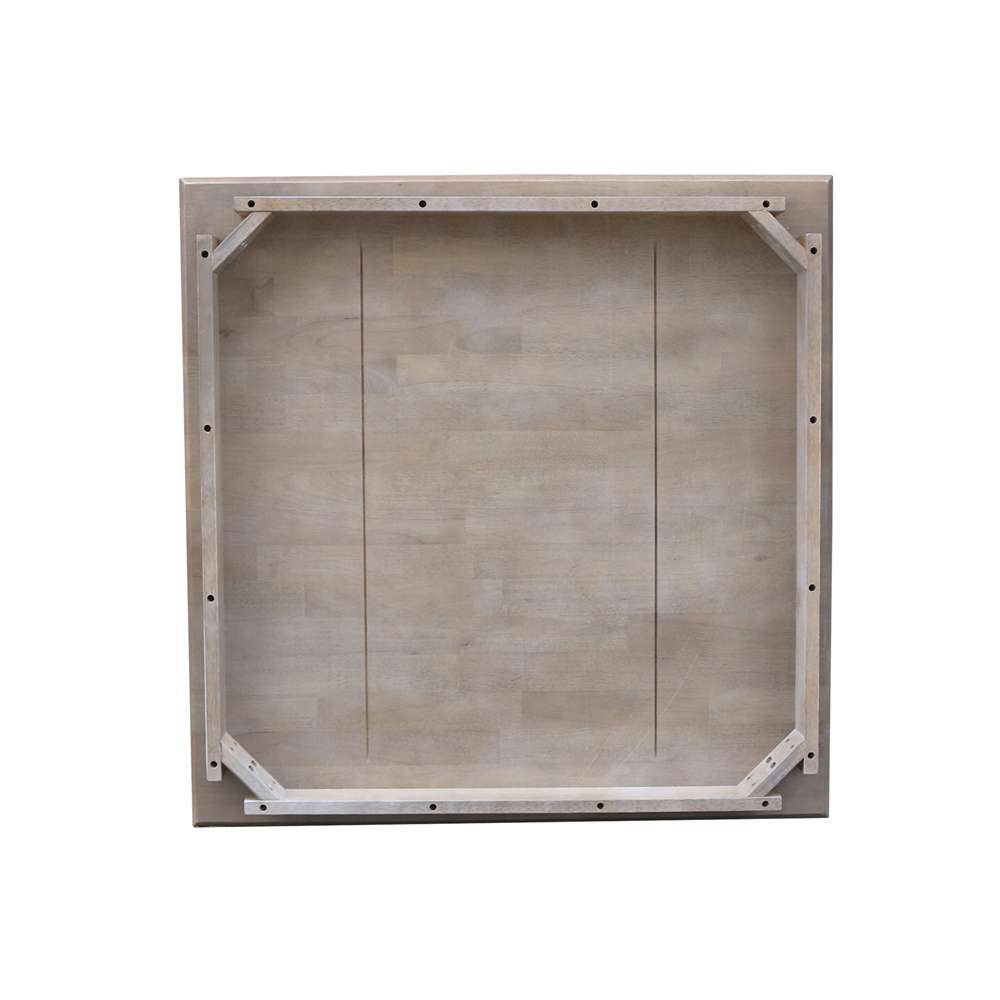 International Concepts - Solid Wood Top Table - Dining Height - Shaker Legs in Washed Gray Taupe Finish - K09-3636-30S veiw 2