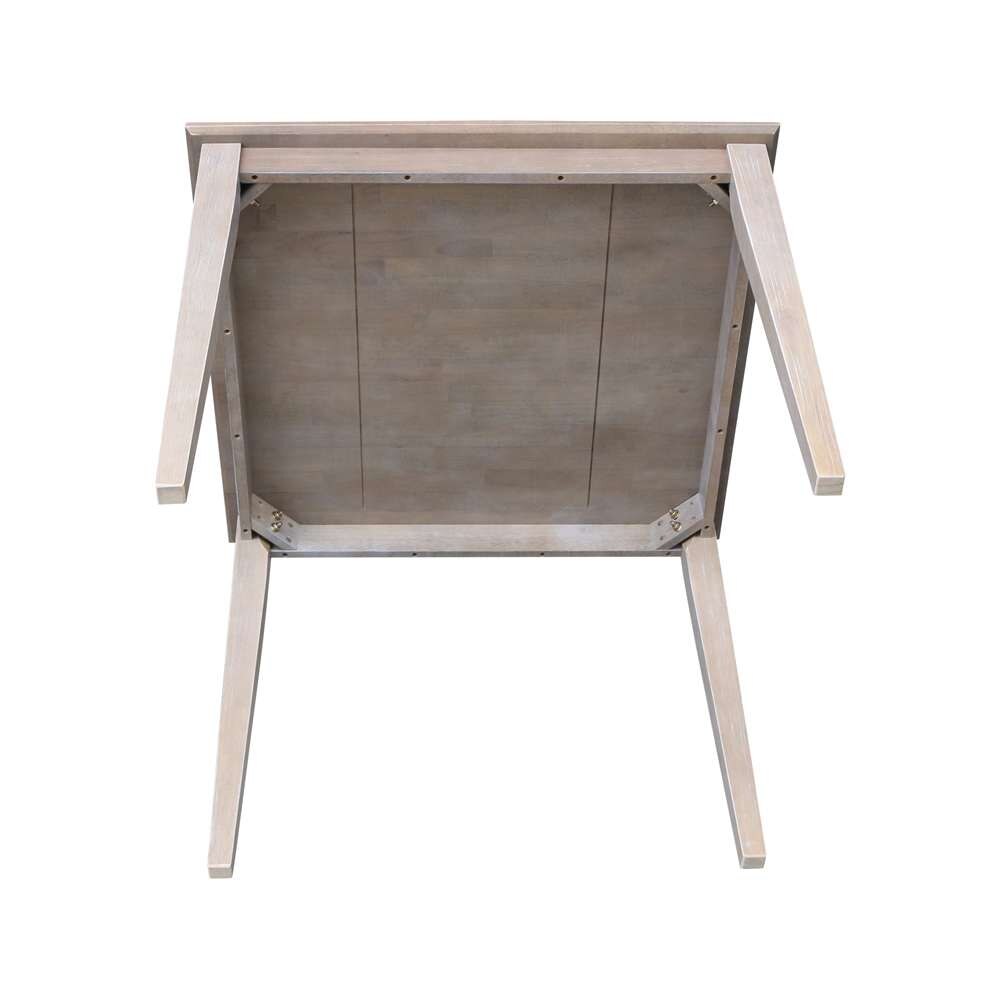 International Concepts - Solid Wood Top Table - Dining Height - Shaker Legs in Washed Gray Taupe Finish - K09-3636-30S veiw 3