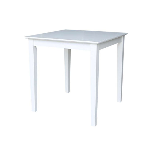 International Concepts - Solid Wood Top Table - Dining Height - Shaker Legs in White Finish - K08-3030-30S veiw 1