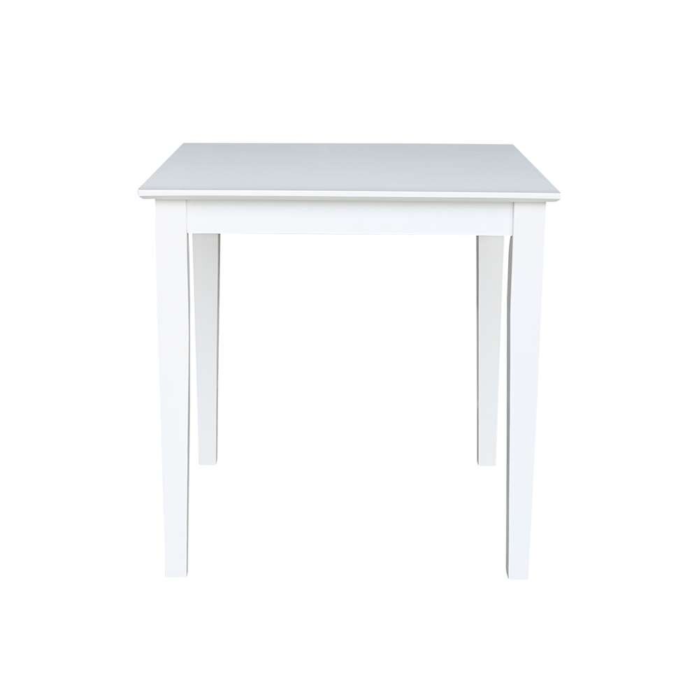 International Concepts - Solid Wood Top Table - Dining Height - Shaker Legs in White Finish - K08-3030-30S veiw 3