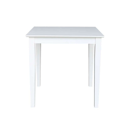 International Concepts - Solid Wood Top Table - Dining Height - Shaker Legs in White Finish - K08-3030-30S veiw 3