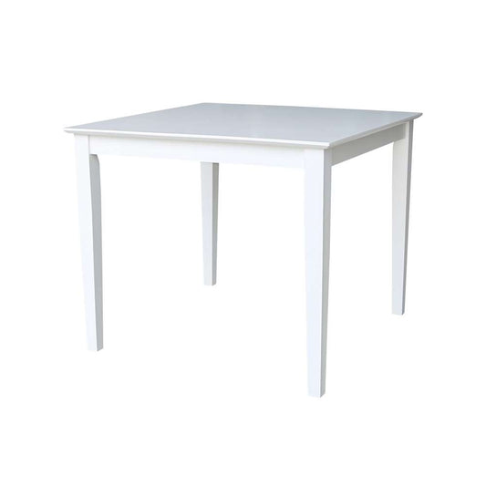 International Concepts - Solid Wood Top Table - Dining Height - Shaker Legs in White Finish - K08-3636-30S veiw 1