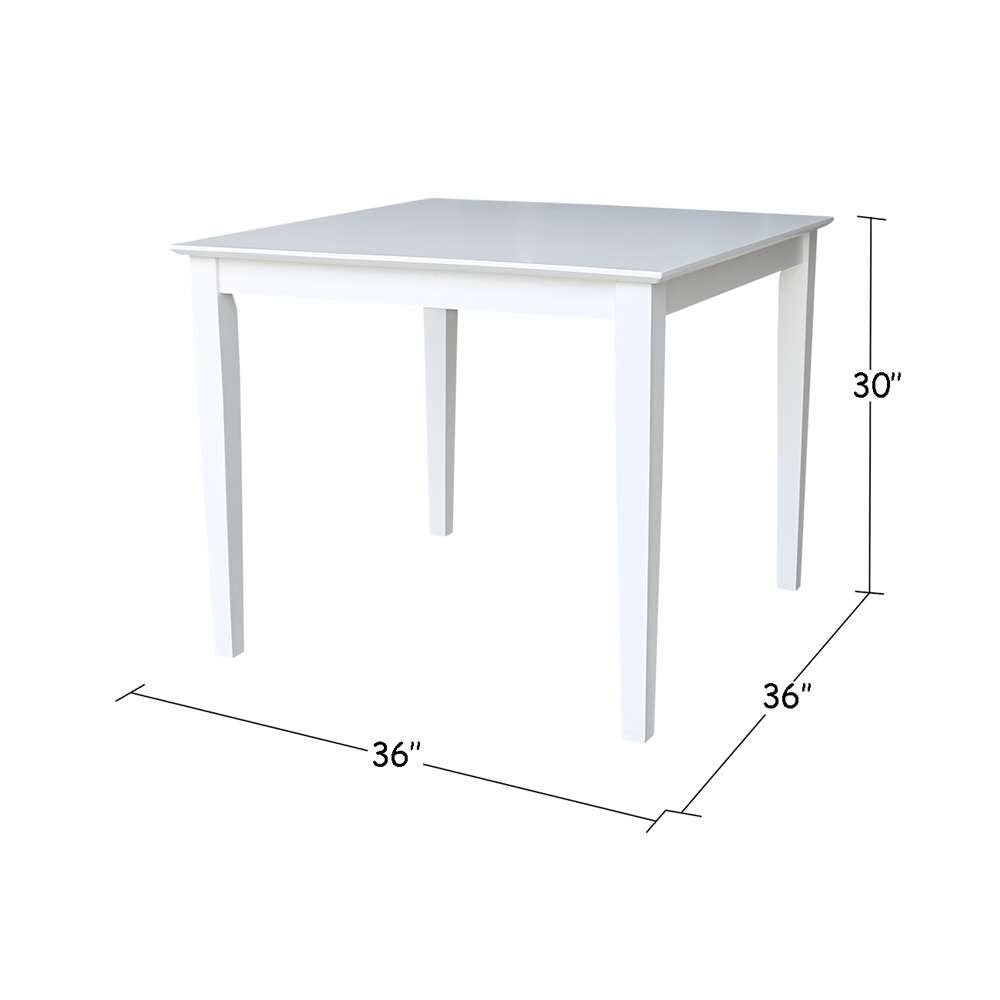 International Concepts - Solid Wood Top Table - Dining Height - Shaker Legs in White Finish - K08-3636-30S veiw 2