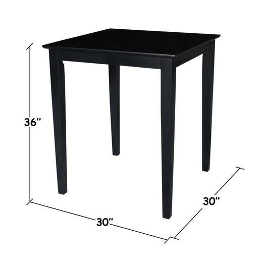 International Concepts - Solid Wood Top Table - Shaker Legs in Black Finish - K46-3030-36S veiw 2