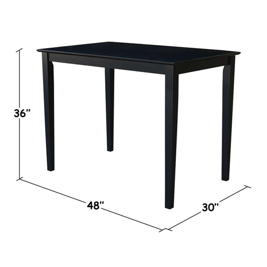 International Concepts - Solid Wood Top Table - Shaker Legs in Black Finish - K46-3048-36S veiw 2