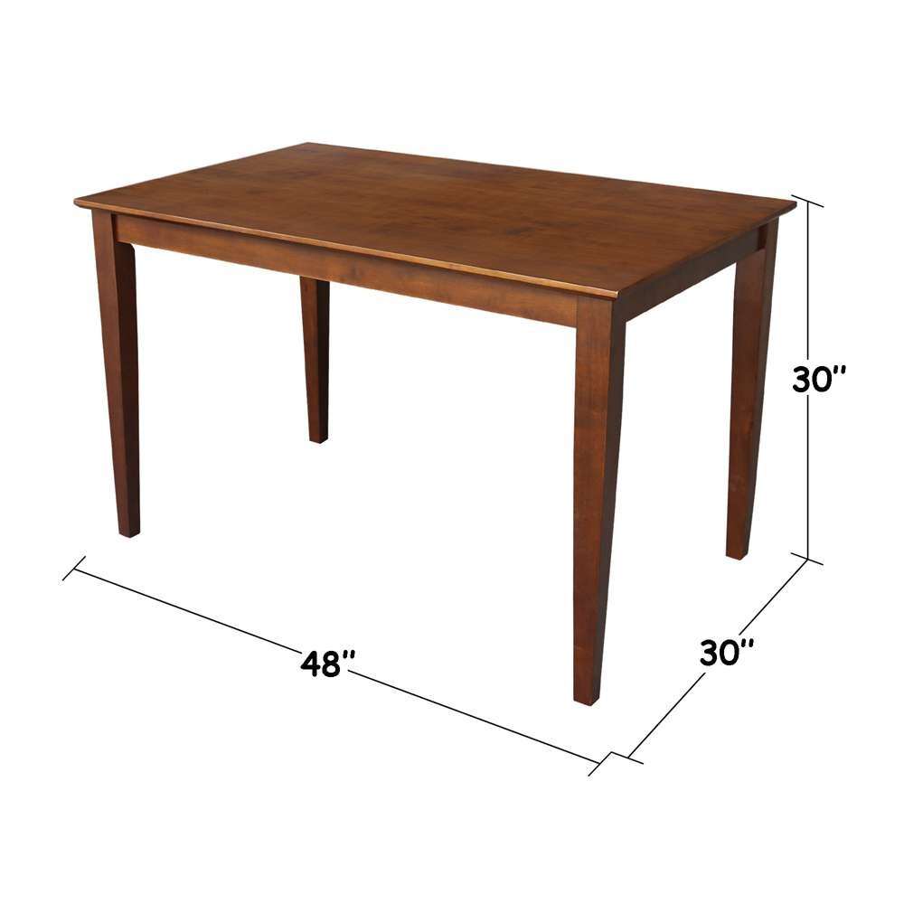 International Concepts - Solid Wood Top Table - Shaker Legs in Espresso Finish - K581-3048-30S veiw 2