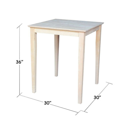 International Concepts - Solid Wood Top Table - Shaker Legs - K-3030-36S veiw 2