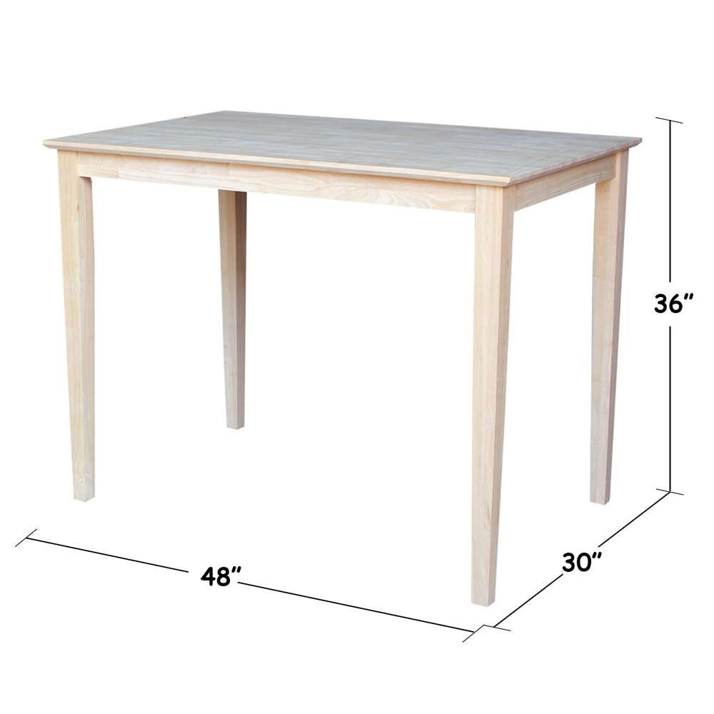 International Concepts - Solid Wood Top Table - Shaker Legs - K-3048-36S veiw 2