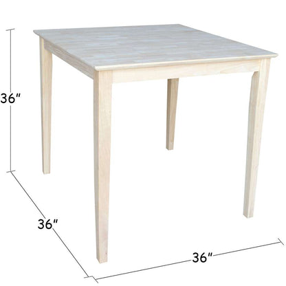 International Concepts - Solid Wood Top Table - Shaker Legs - K-3636-36S veiw 5