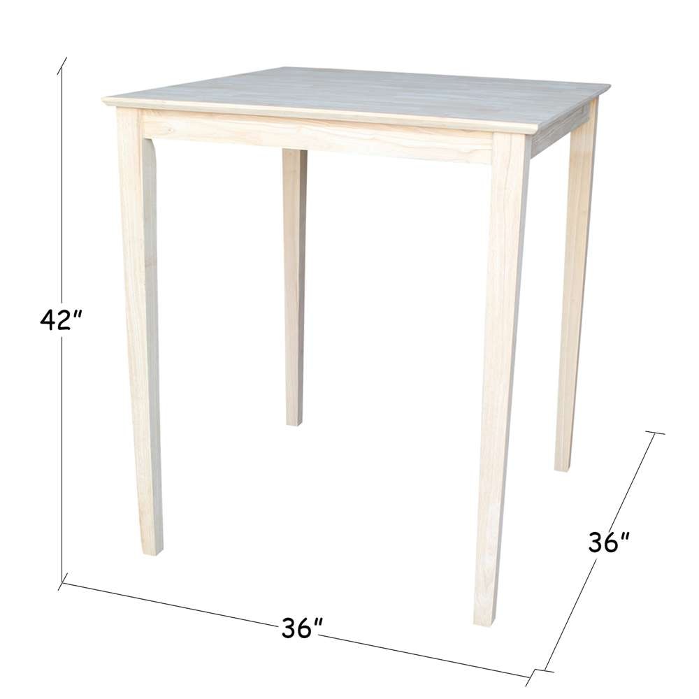 International Concepts - Solid Wood Top Table - Shaker Legs - K-3636-42S veiw 5