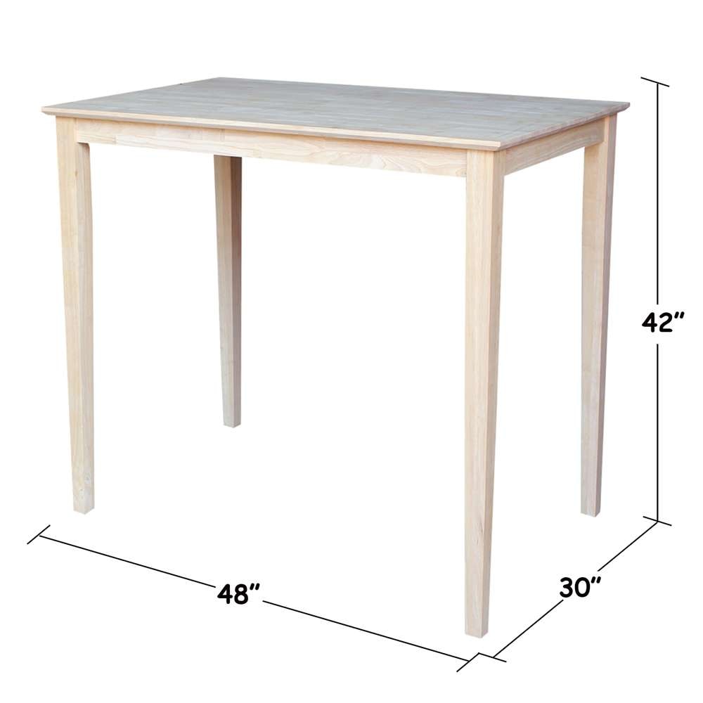 International Concepts - Solid Wood Top Table - Shaker Legs - K-3048-42S veiw 2