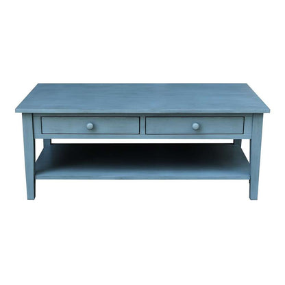 International Concepts - Spencer Coffee Table in Ocean Blue - Antique Rubbed Finish - OT32-8C veiw 3
