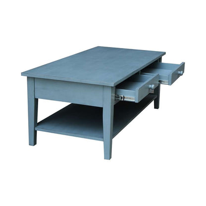 International Concepts - Spencer Coffee Table in Ocean Blue - Antique Rubbed Finish - OT32-8C veiw 6