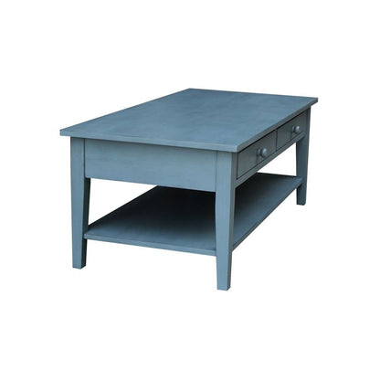International Concepts - Spencer Coffee Table in Ocean Blue - Antique Rubbed Finish - OT32-8C veiw 7