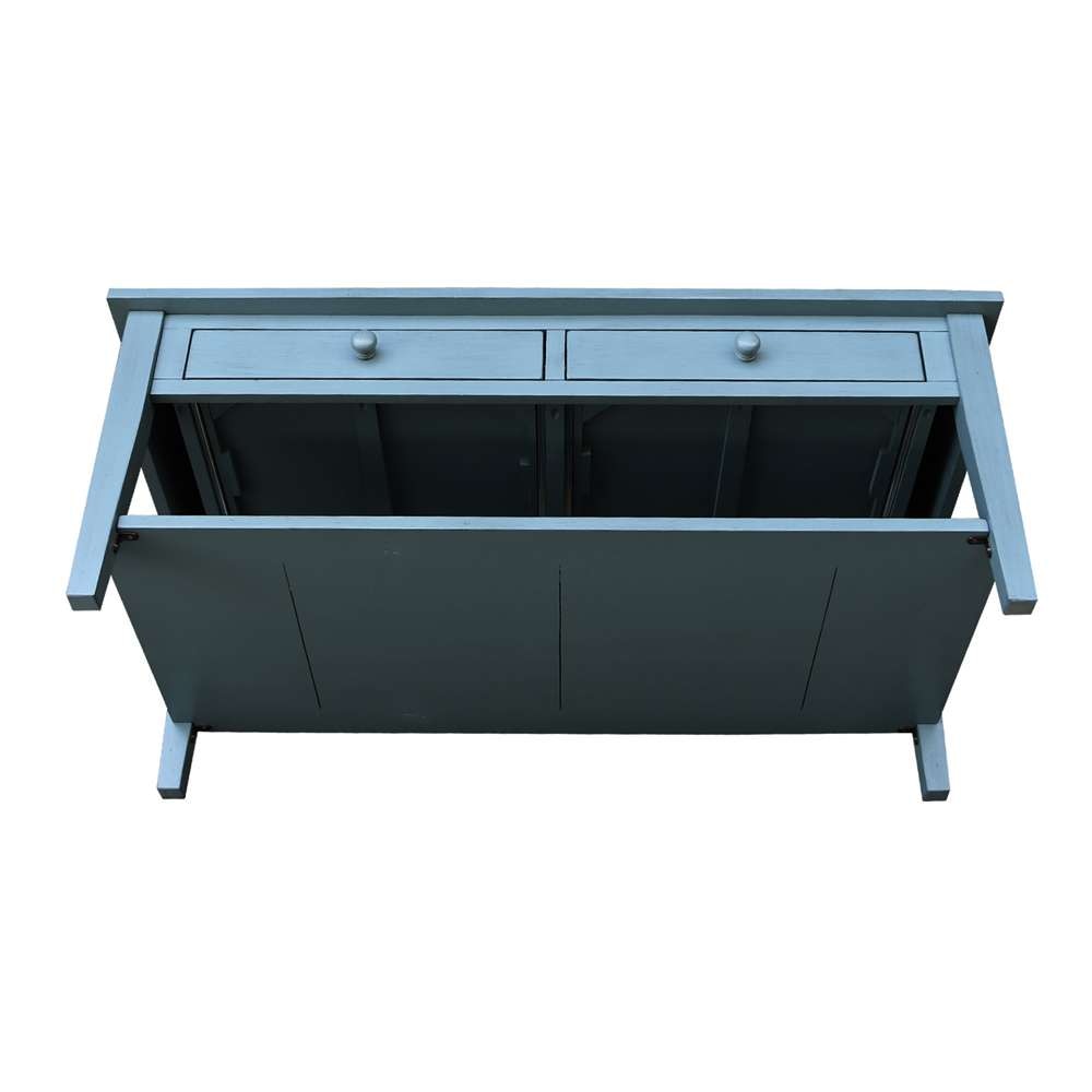 International Concepts - Spencer Coffee Table in Ocean Blue - Antique Rubbed Finish - OT32-8C veiw 8