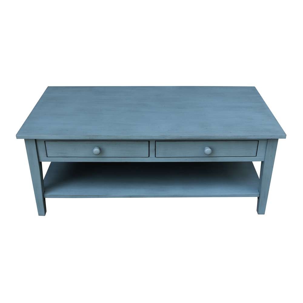 International Concepts - Spencer Coffee Table in Ocean Blue - Antique Rubbed Finish - OT32-8C veiw 9