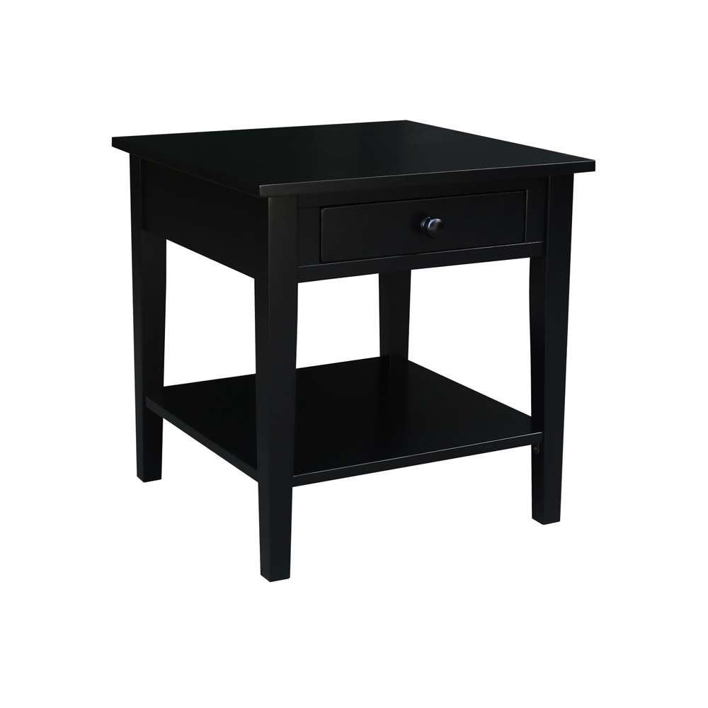 International Concepts - Spencer End Table in Black Finish - OT46-8E veiw 1
