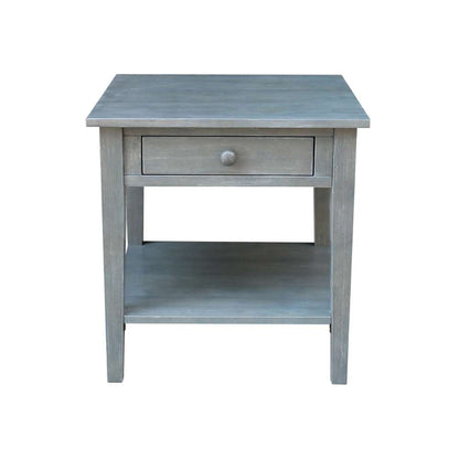 International Concepts - Spencer End Table in Heather Grey-Antique Washed Finish - OT105-8E veiw 2