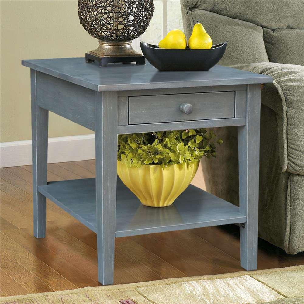 International Concepts - Spencer End Table in Heather Grey-Antique Washed Finish - OT105-8E veiw 4