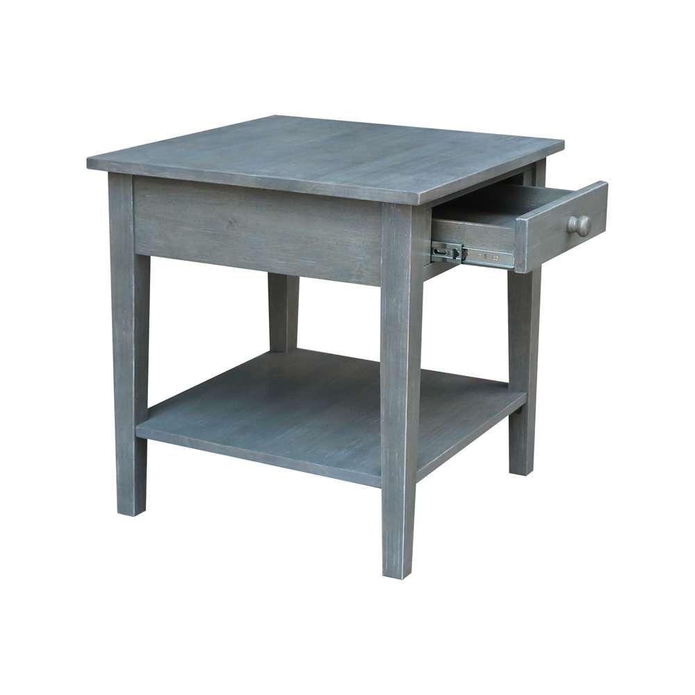International Concepts - Spencer End Table in Heather Grey-Antique Washed Finish - OT105-8E veiw 5