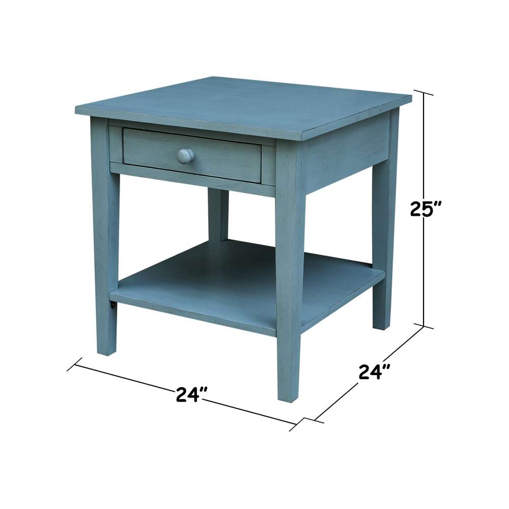 International Concepts - Spencer End Table in Ocean Blue - Antique Rubbed Finish - OT32-8E veiw 2