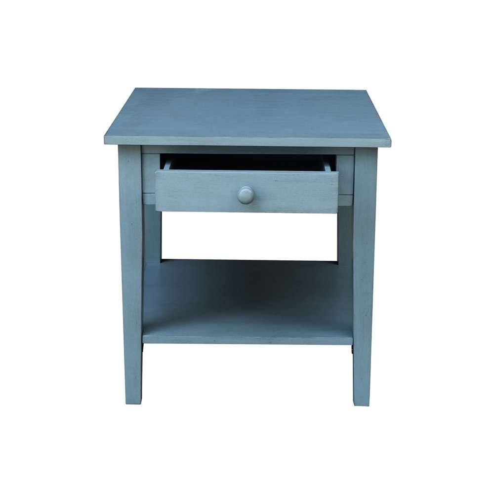 International Concepts - Spencer End Table in Ocean Blue - Antique Rubbed Finish - OT32-8E veiw 3