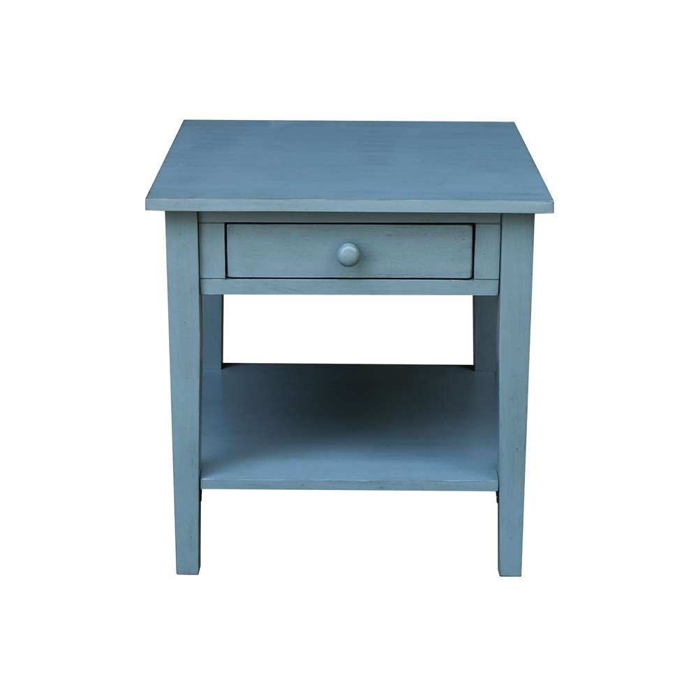 International Concepts - Spencer End Table in Ocean Blue - Antique Rubbed Finish - OT32-8E veiw 4