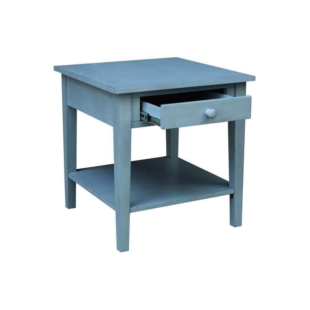 International Concepts - Spencer End Table in Ocean Blue - Antique Rubbed Finish - OT32-8E veiw 5