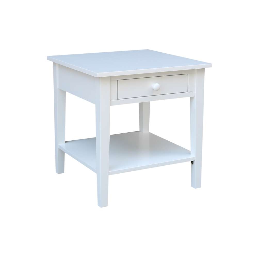 International Concepts - Spencer End Table in White Finish - OT08-8E veiw 1