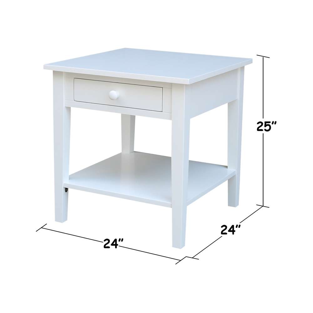 International Concepts - Spencer End Table in White Finish - OT08-8E veiw 3