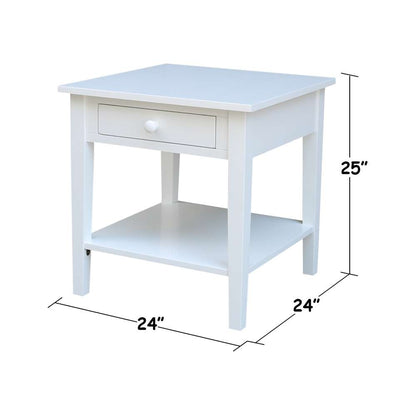 International Concepts - Spencer End Table in White Finish - OT08-8E veiw 3
