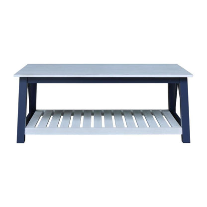 International Concepts - Surrey Coffee Table in Blue/Antiqued Chalk Finish - OT62-16C veiw 3