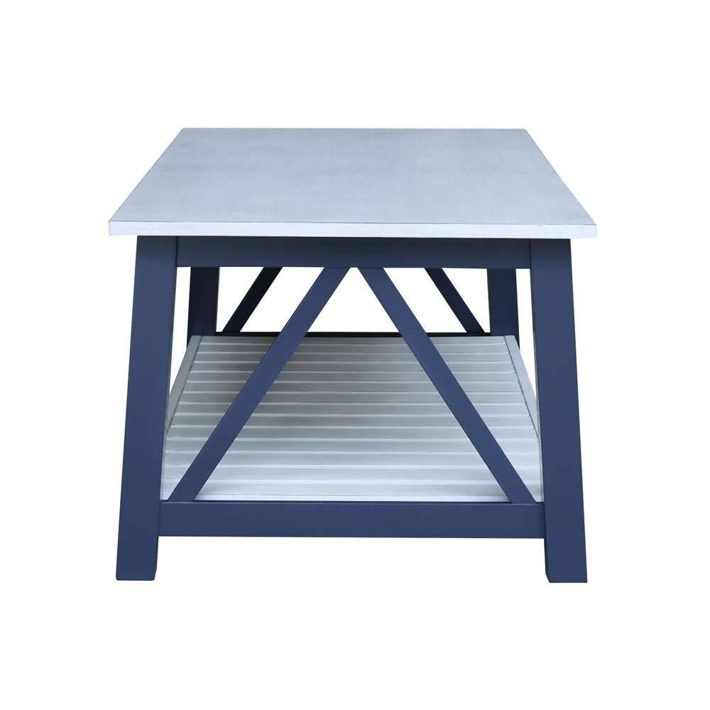 International Concepts - Surrey Coffee Table in Blue/Antiqued Chalk Finish - OT62-16C veiw 5