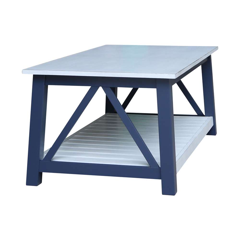 International Concepts - Surrey Coffee Table in Blue/Antiqued Chalk Finish - OT62-16C veiw 6