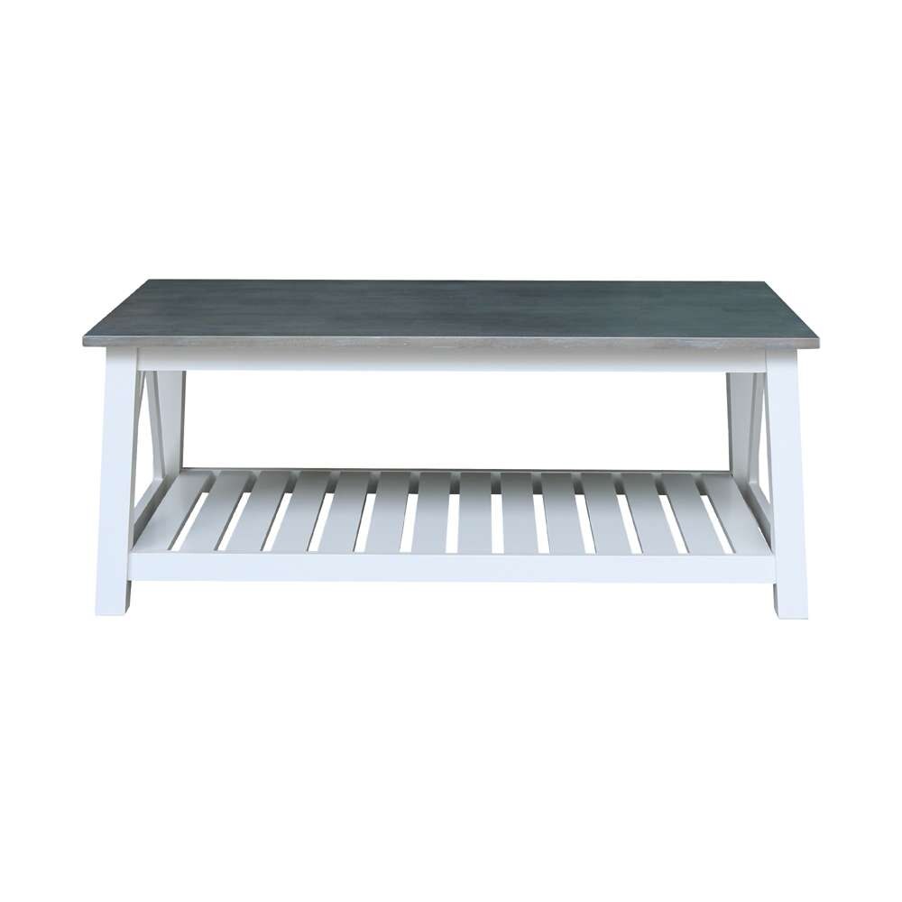 International Concepts - Surrey Coffee Table in White/Heather Gray Finish - OT05-16C veiw 3