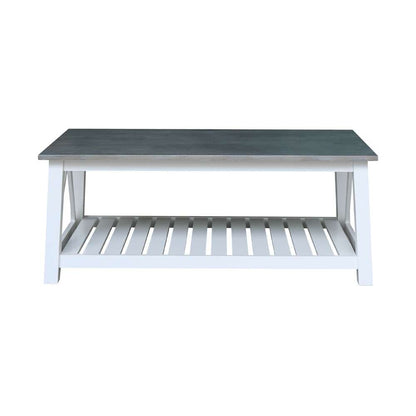 International Concepts - Surrey Coffee Table in White/Heather Gray Finish - OT05-16C veiw 3