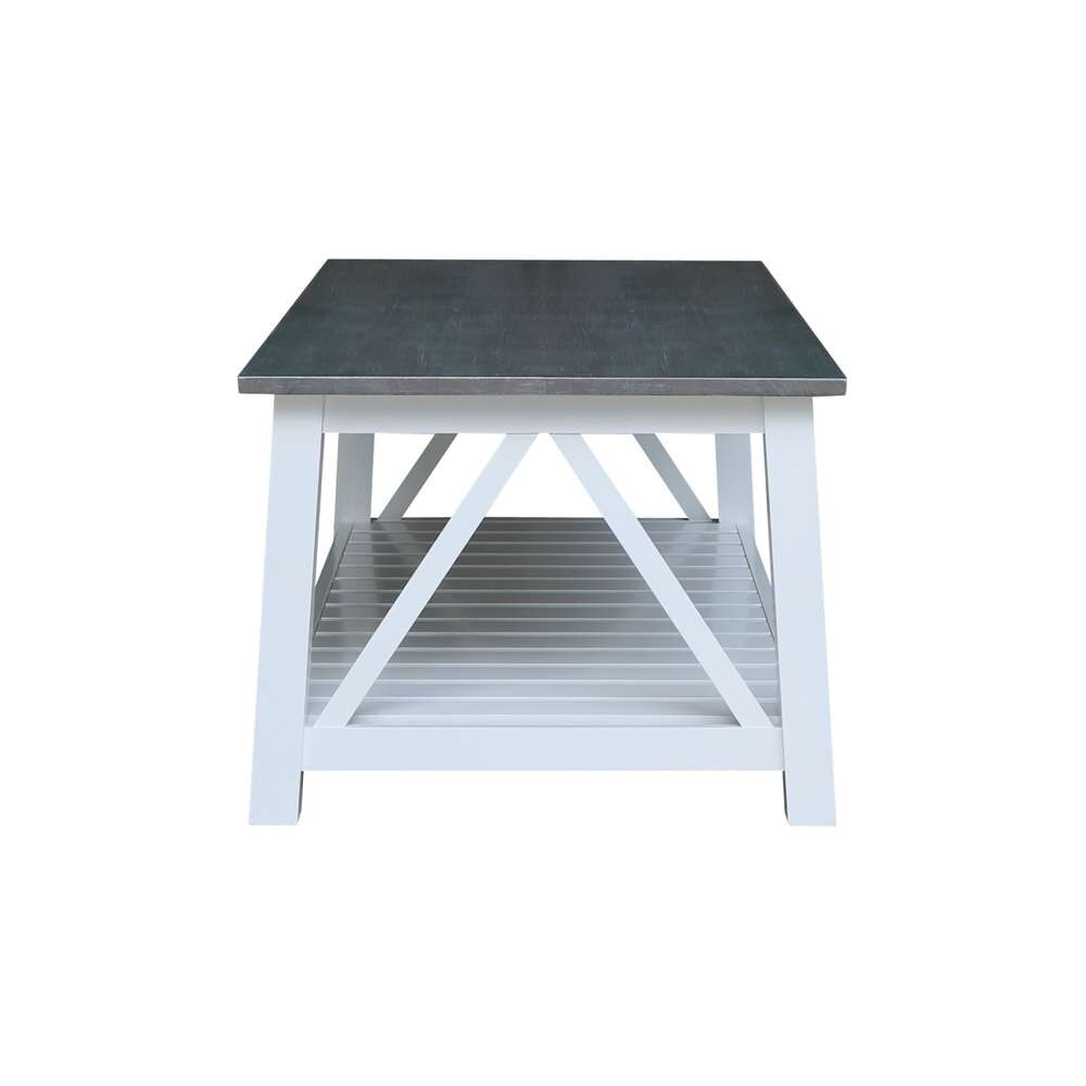 International Concepts - Surrey Coffee Table in White/Heather Gray Finish - OT05-16C veiw 4